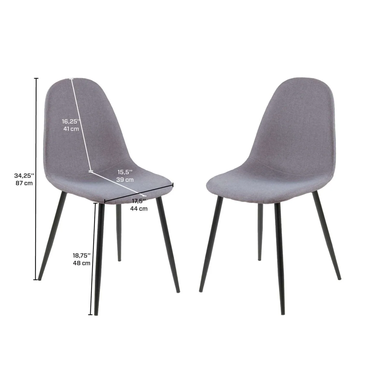 Chaises (bte de 2) - gris