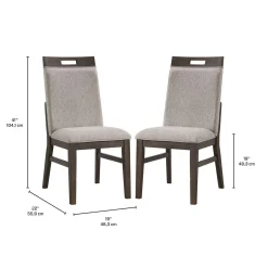 Chaises (bte de 2) - gris & brun