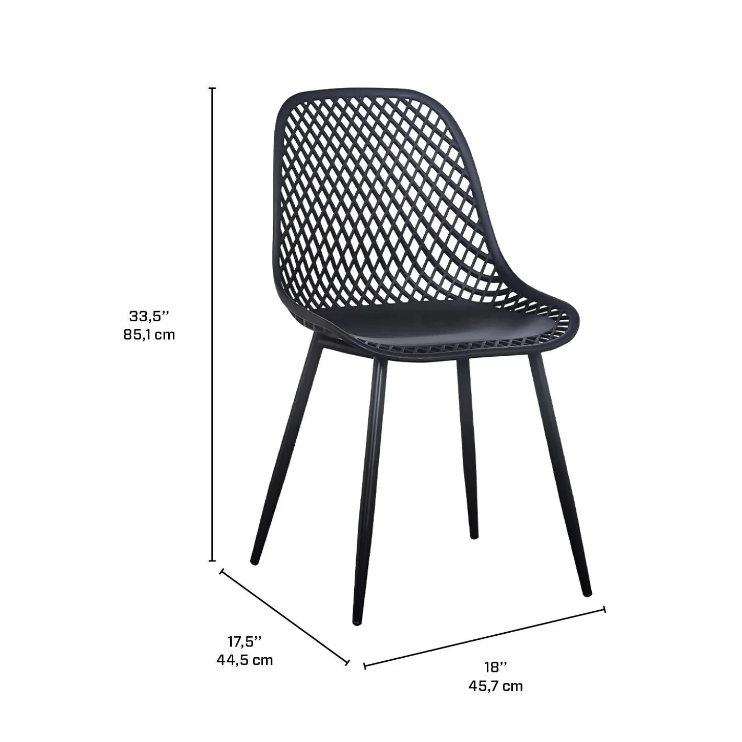 Chaises (bte de 2) - noir