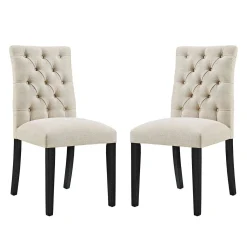 Chaises capitonnées (bte de 2) - beige