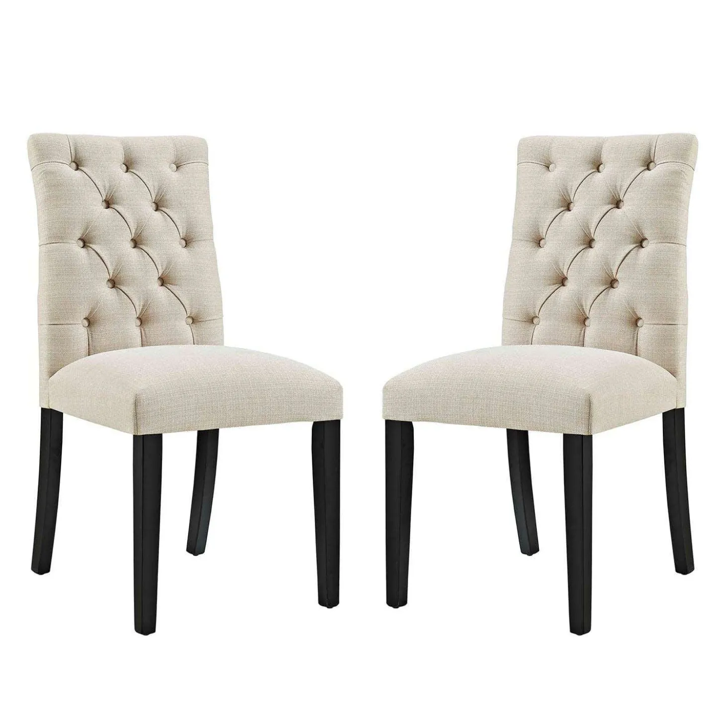 Chaises capitonnées (bte de 2) - beige