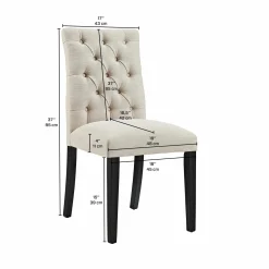 Chaises capitonnées (bte de 2) - beige