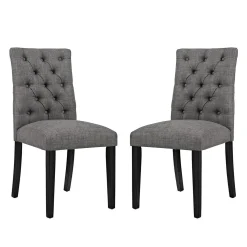 Chaises capitonnées (bte de 2) - gris