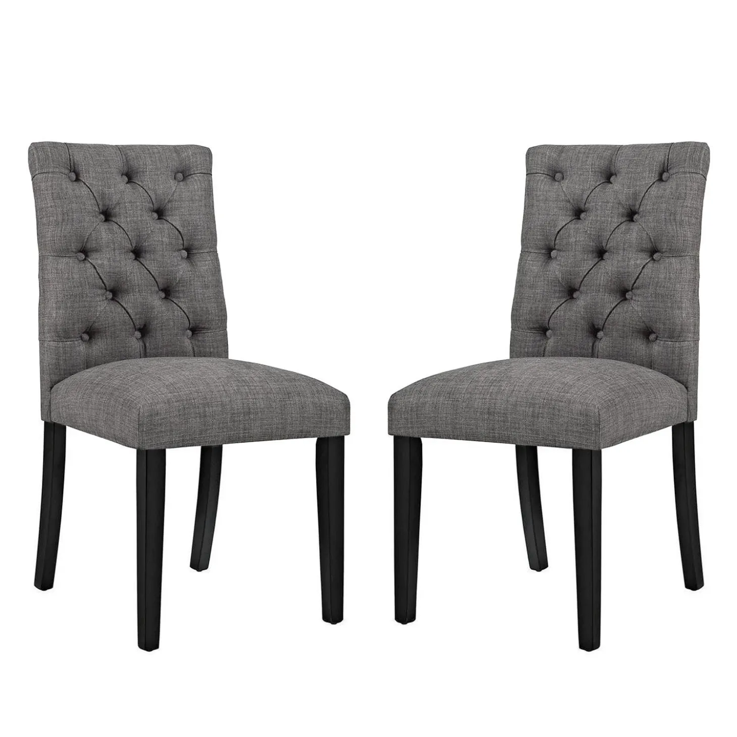 Chaises capitonnées (bte de 2) - gris