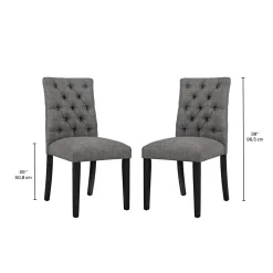 Chaises capitonnées (bte de 2) - gris
