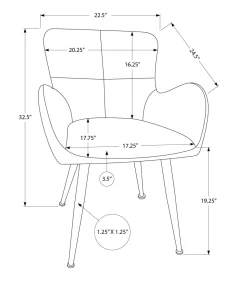 Chaises de cuisine (ensemble de 2) 33 po tissu noir effet cuir - Monarch - Monarch