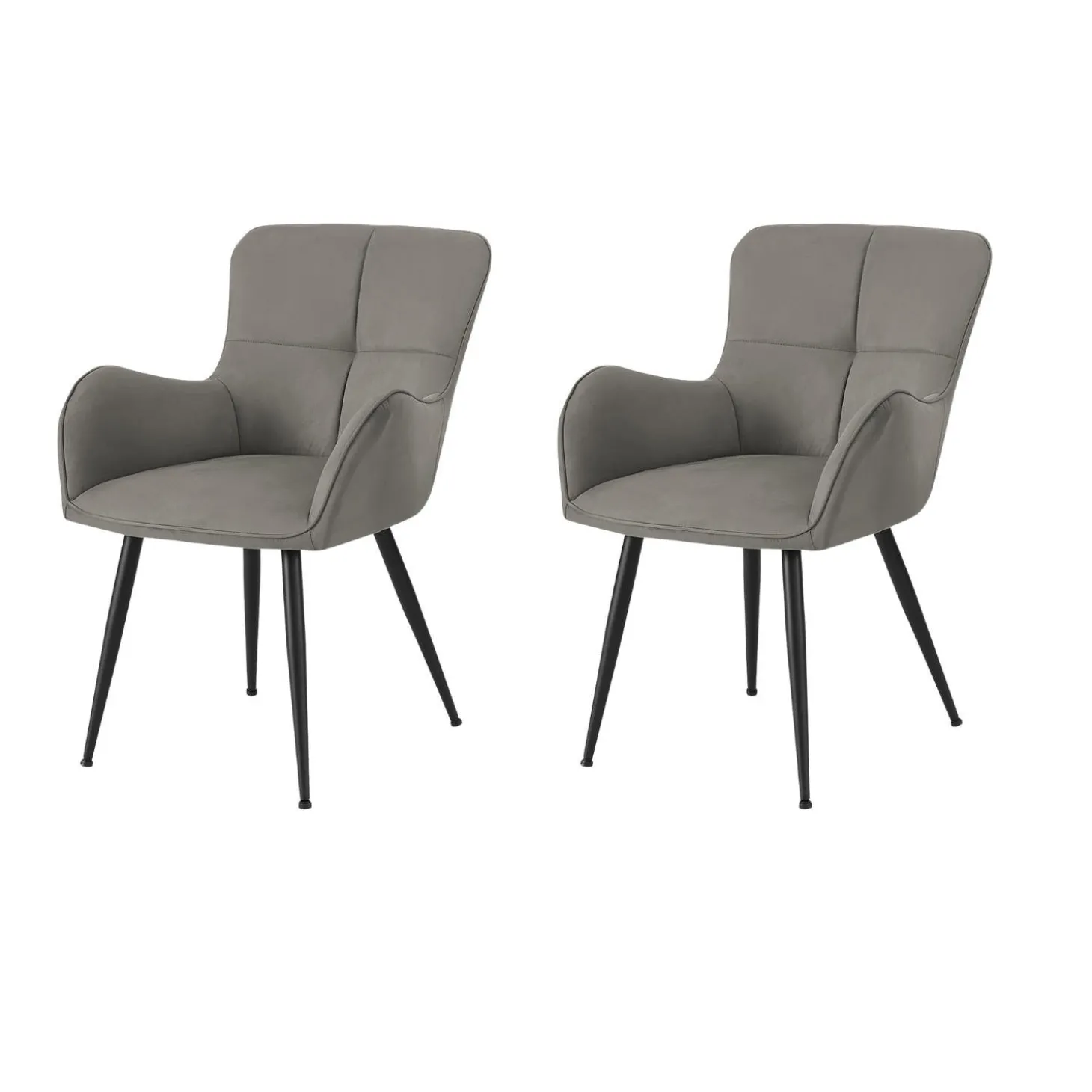 Chaises de cuisine (ensemble de 2) 33 po tissu gris effet suédé - Monarch - Monarch