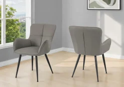 Chaises de cuisine (ensemble de 2) 33 po tissu gris effet suédé - Monarch - Monarch