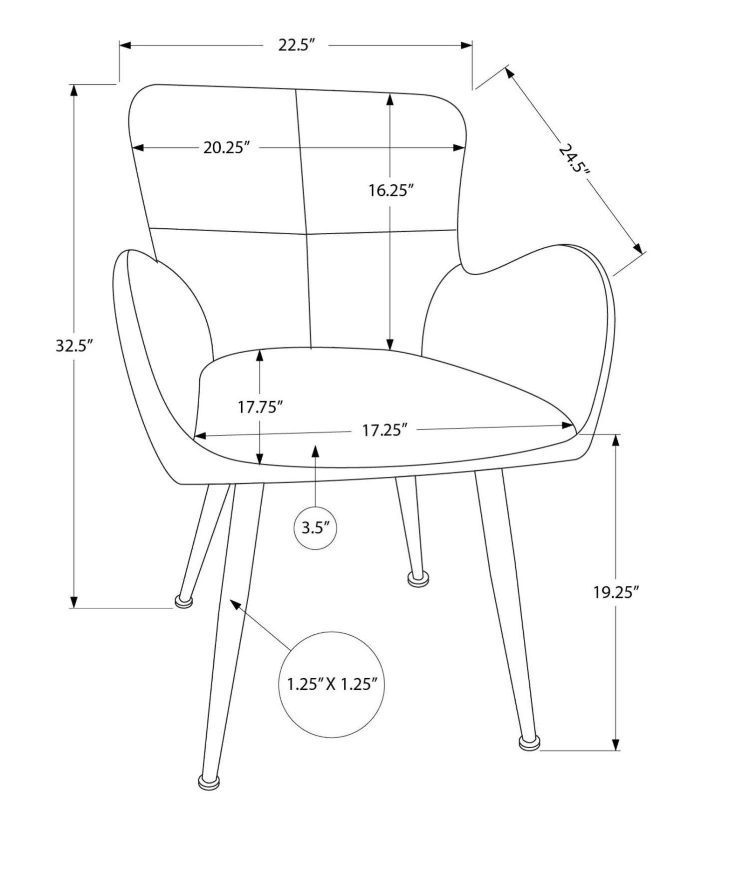 Chaises de cuisine (ensemble de 2) 33 po tissu gris effet suédé - Monarch - Monarch