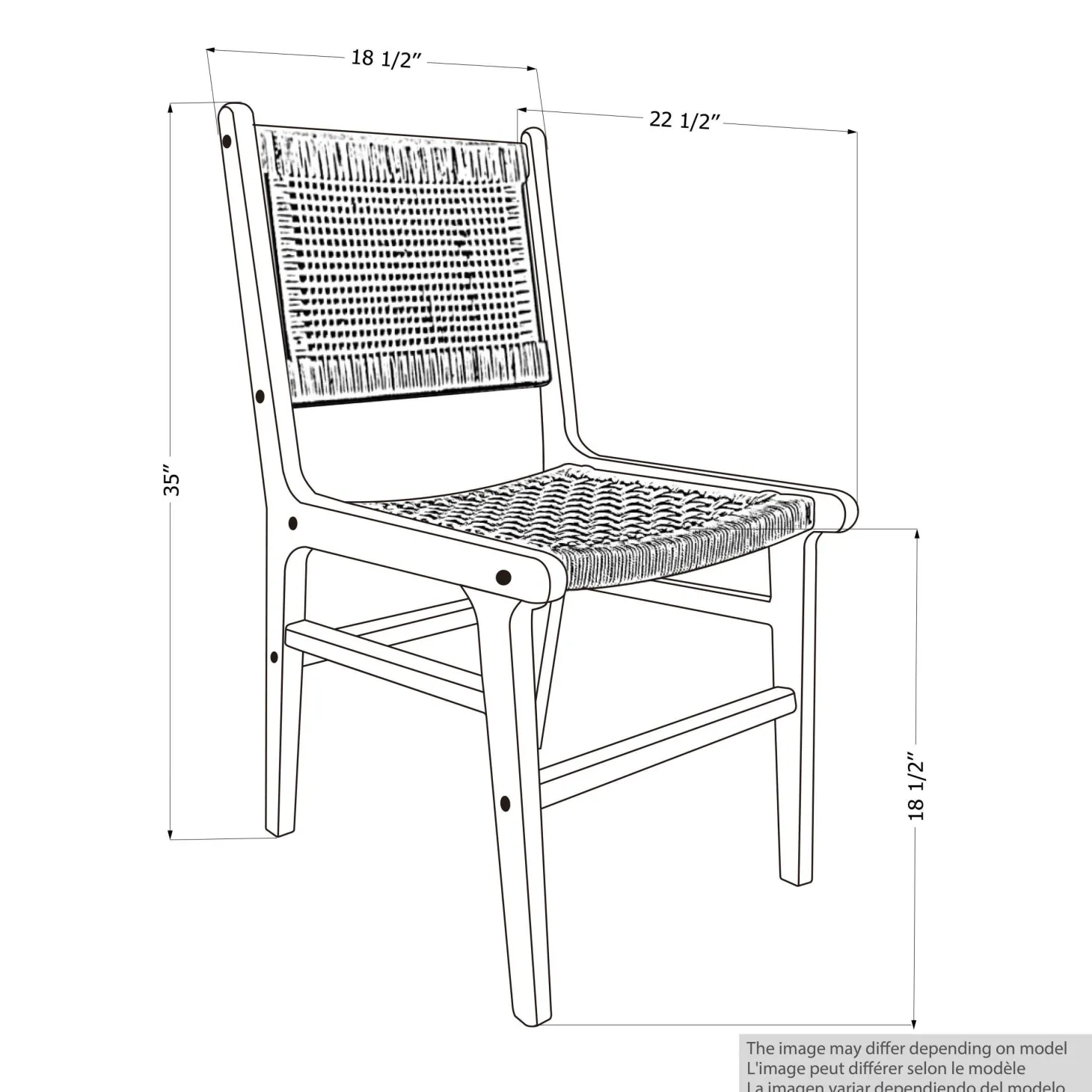 Chaises en cordage (bte de 2) - naturel