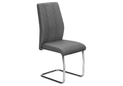 Chaises en tissu avec piètement chromé (bte de 2) - gris - Monarch