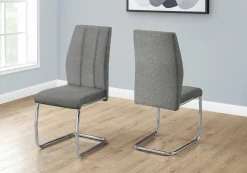 Chaises en tissu avec piètement chromé (bte de 2) - gris - Monarch