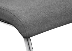 Chaises en tissu avec piètement chromé (bte de 2) - gris - Monarch