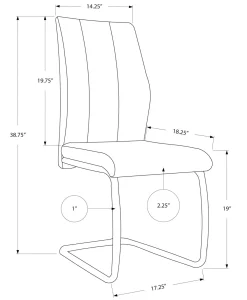 Chaises en tissu avec piètement chromé (bte de 2) - gris - Monarch