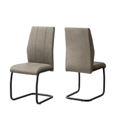Chaises en tissu avec piètement noir (bte de 2) - taupe - Monarch
