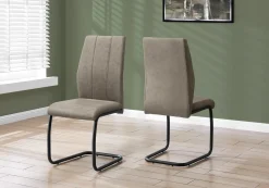 Chaises en tissu avec piètement noir (bte de 2) - taupe - Monarch