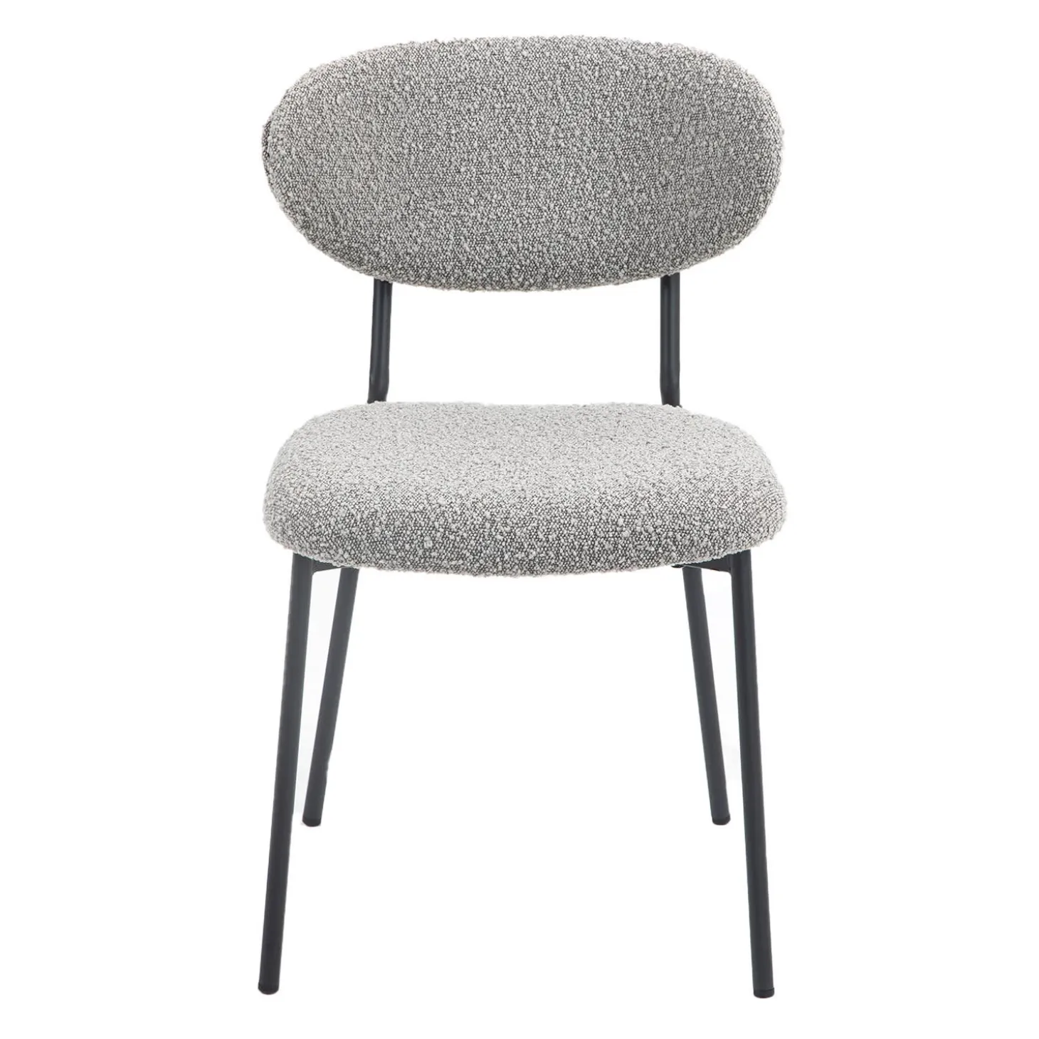 Chaises en tissu bouclé (bte de 2) - gris
