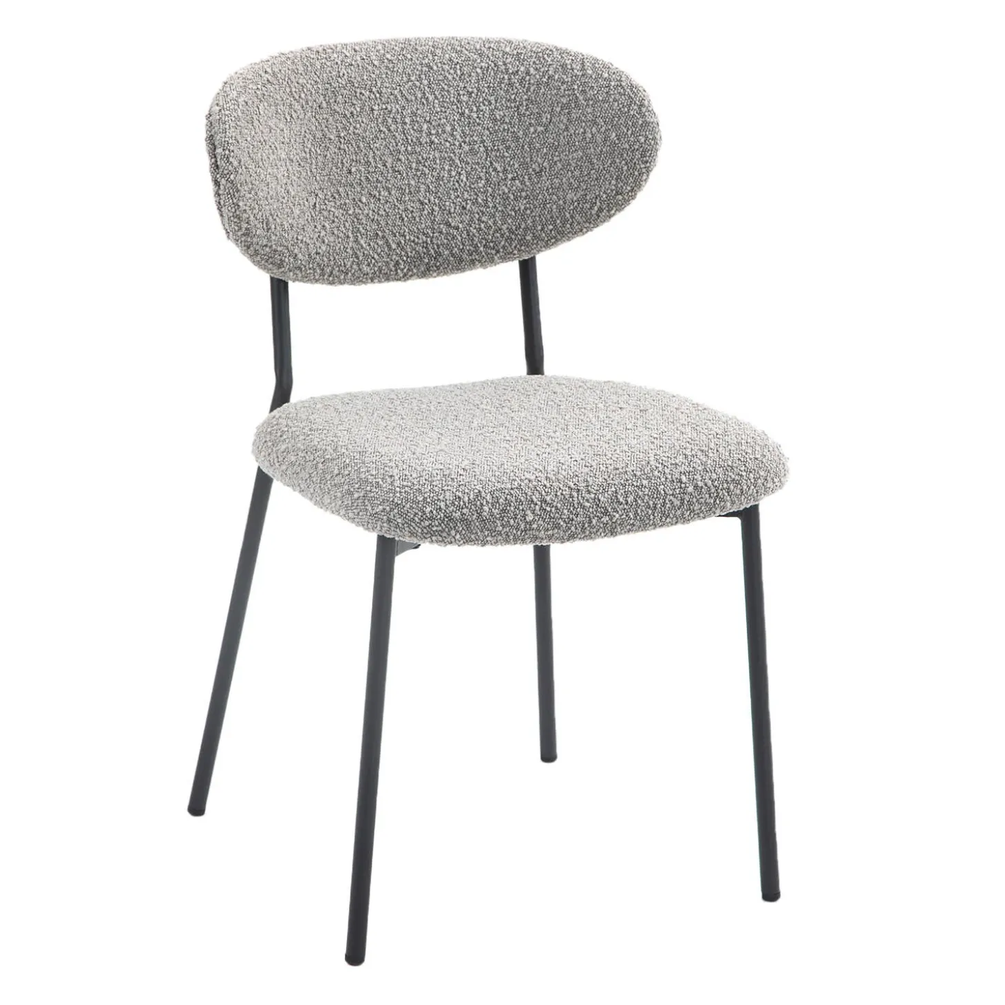Chaises en tissu bouclé (bte de 2) - gris