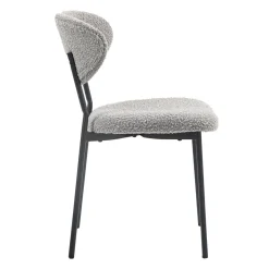 Chaises en tissu bouclé (bte de 2) - gris