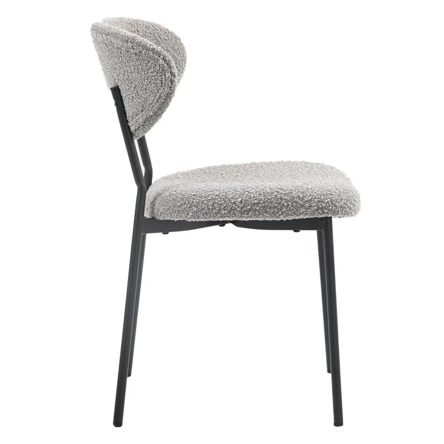 Chaises en tissu bouclé (bte de 2) - gris