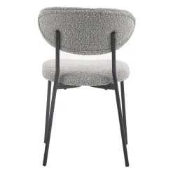 Chaises en tissu bouclé (bte de 2) - gris