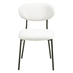 Chaises en tissu bouclé (bte de 2) - blanc