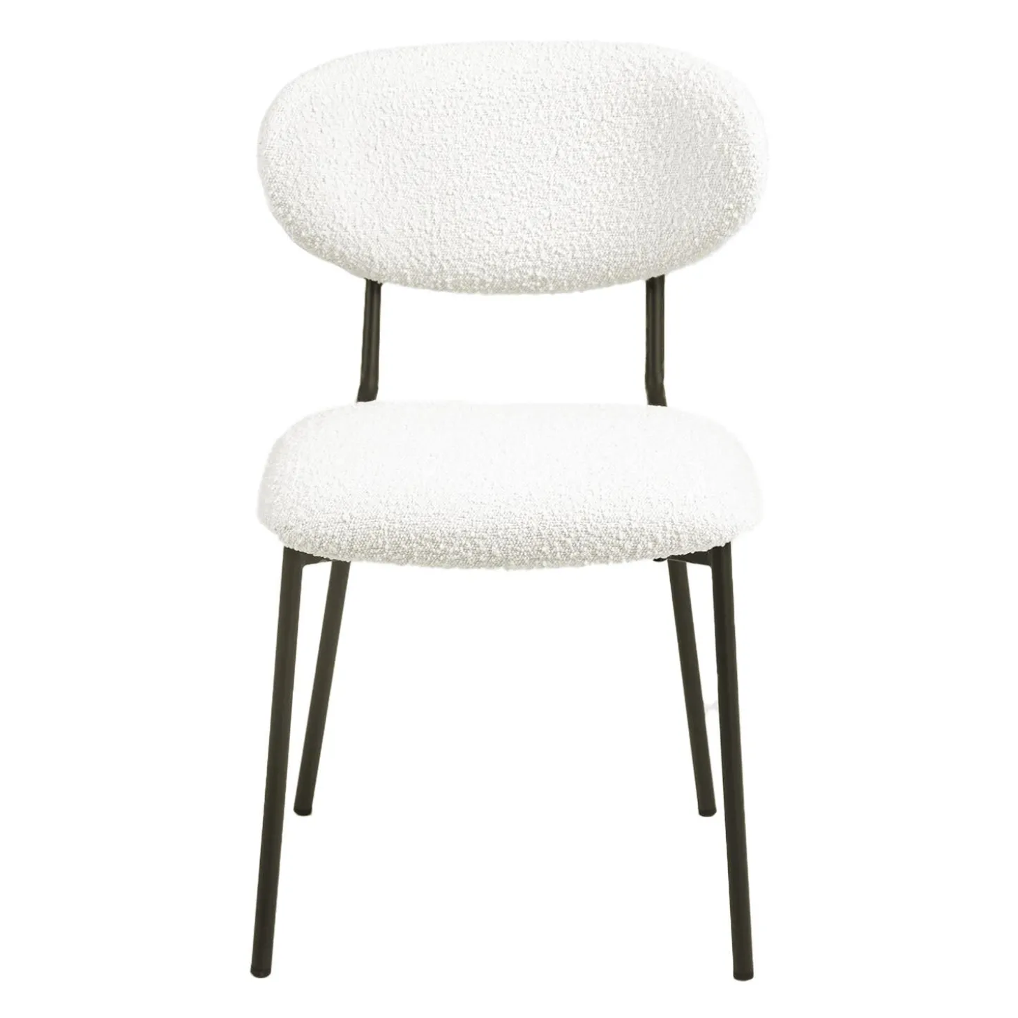 Chaises en tissu bouclé (bte de 2) - blanc