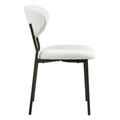 Chaises en tissu bouclé (bte de 2) - blanc