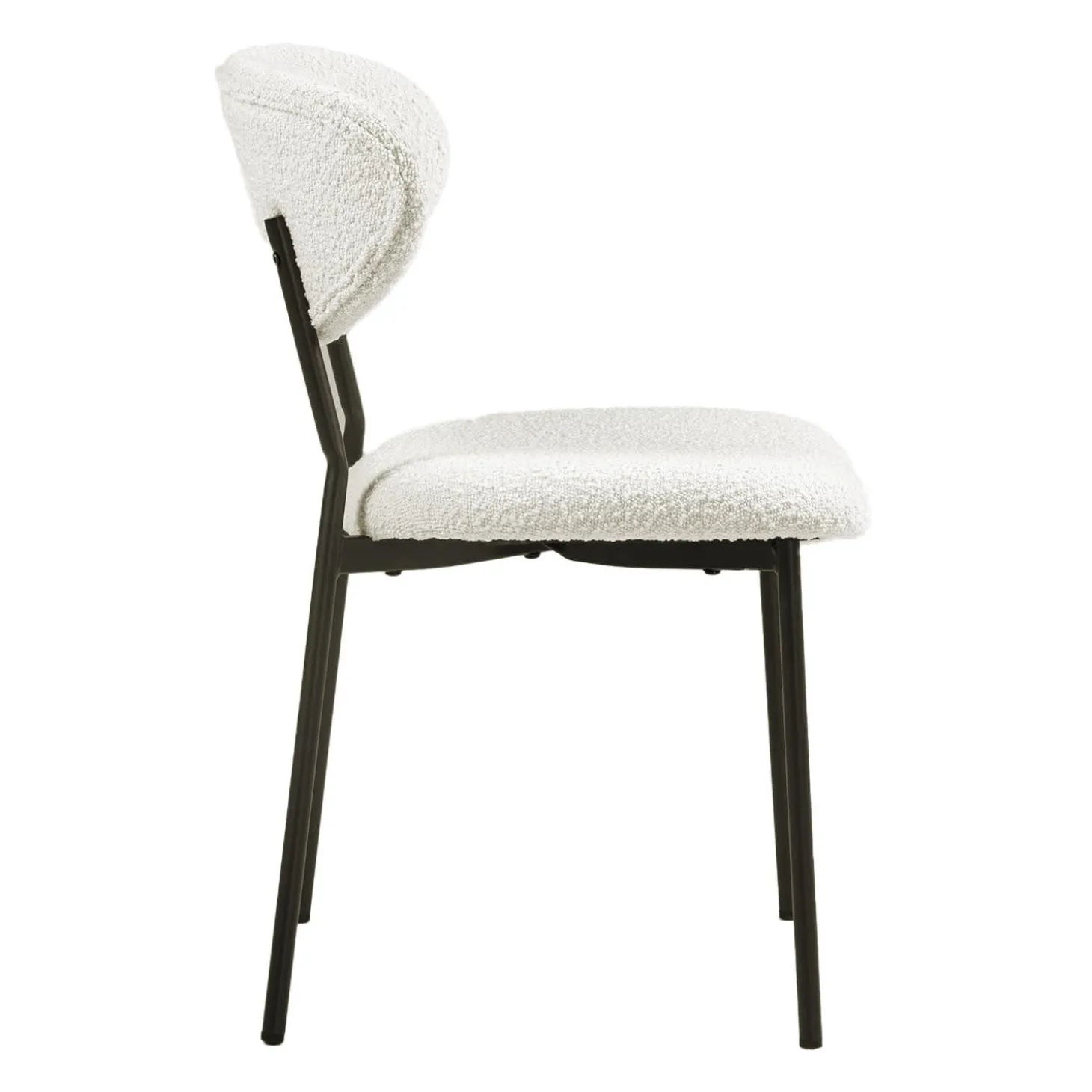 Chaises en tissu bouclé (bte de 2) - blanc