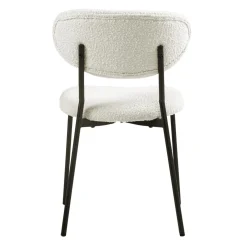 Chaises en tissu bouclé (bte de 2) - blanc