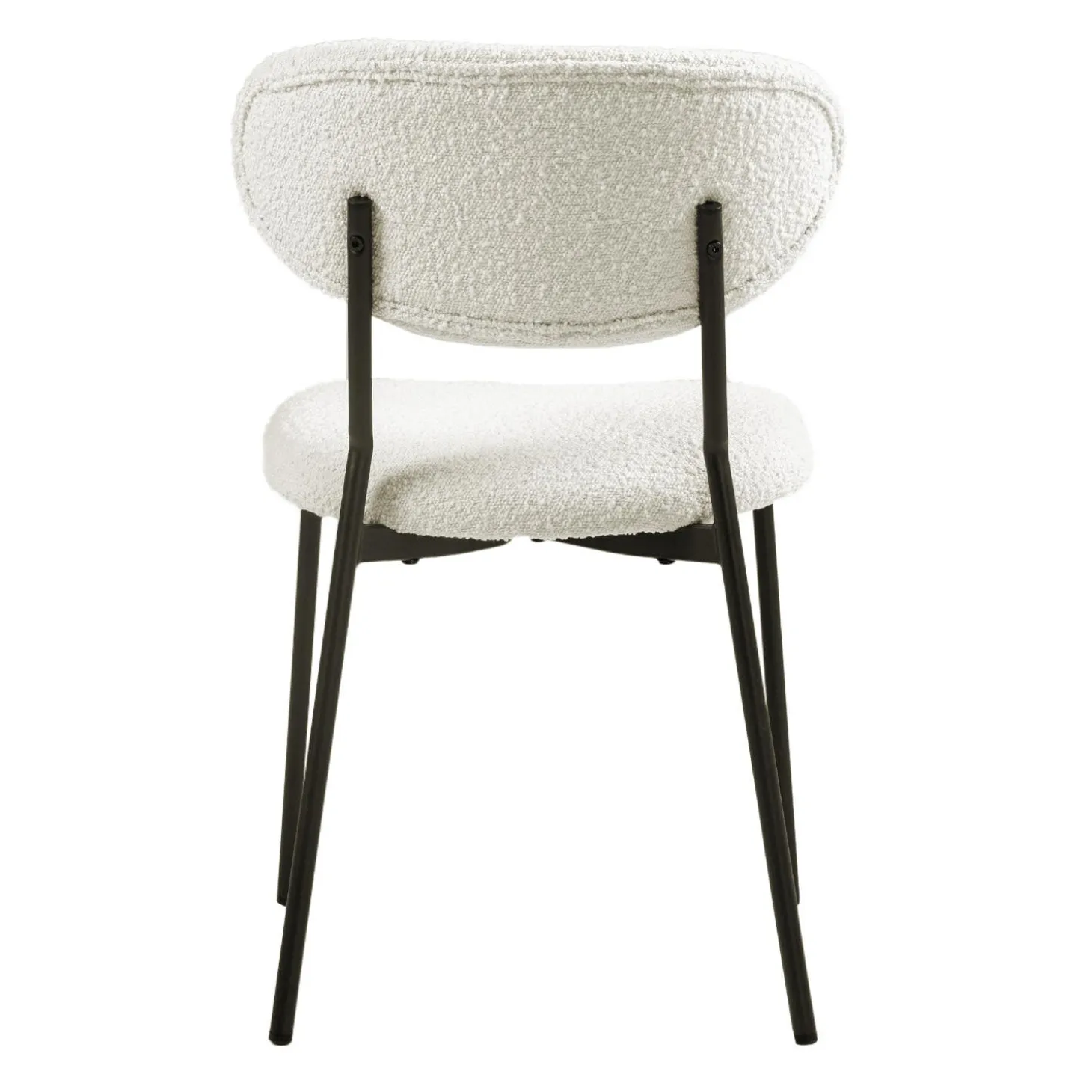 Chaises en tissu bouclé (bte de 2) - blanc
