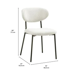 Chaises en tissu bouclé (bte de 2) - blanc