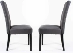 Chaises en tissu (bte de 2) - gris