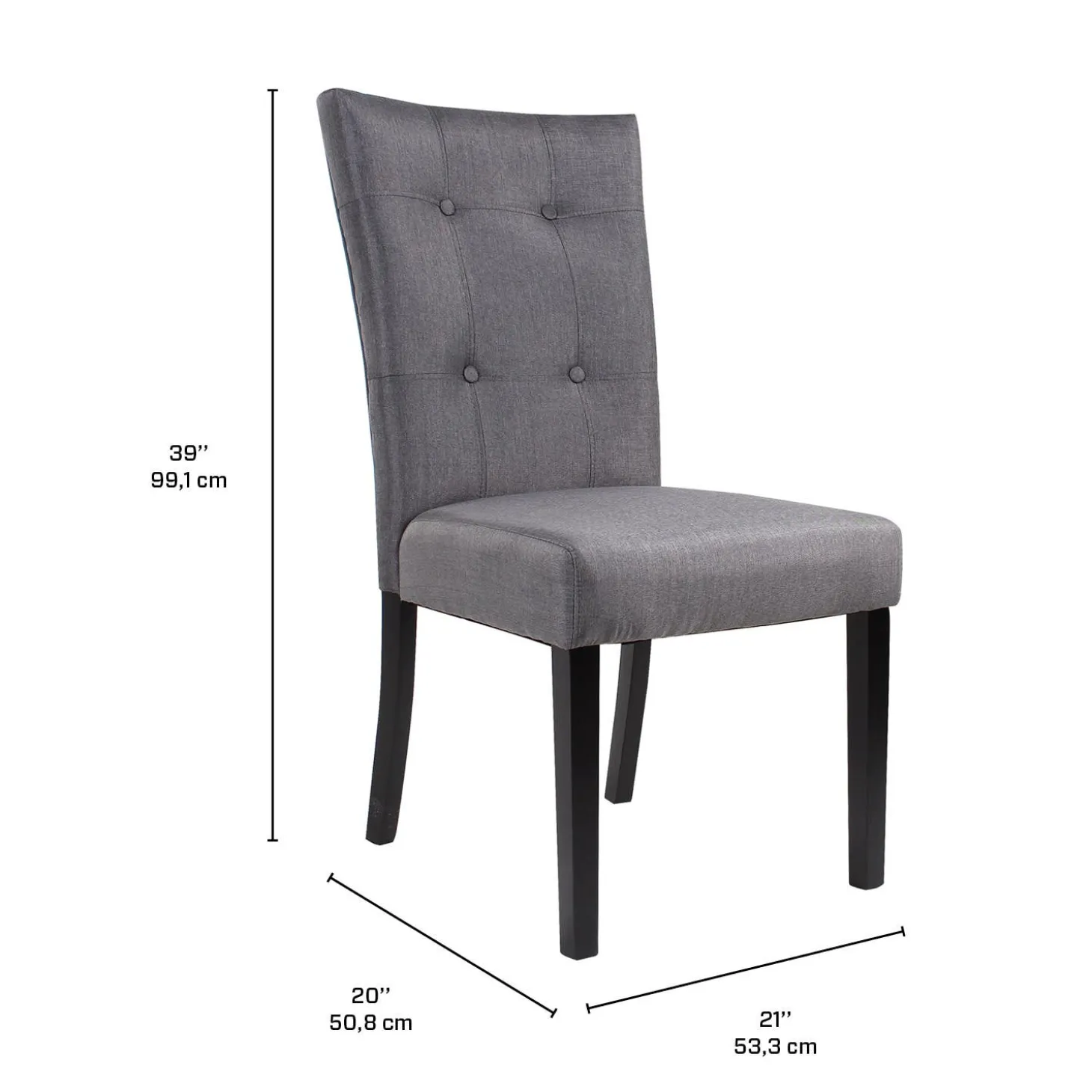 Chaises en tissu (bte de 2) - gris