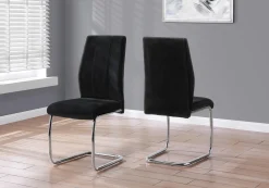 Chaises en velours avec piètement chromé (bte de 2) - noir - Monarch