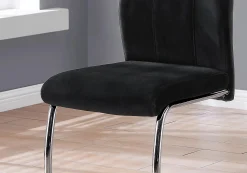 Chaises en velours avec piètement chromé (bte de 2) - noir - Monarch