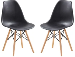 Chaises moulées (bte de 2) - noir