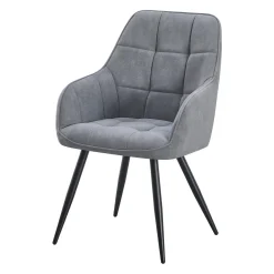 Chaises rembourrées avec accoudoirs (bte de 2) - gris