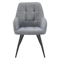 Chaises rembourrées avec accoudoirs (bte de 2) - gris