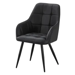 Chaises rembourrées avec accoudoirs (bte de 2) - noir
