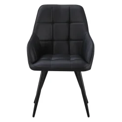 Chaises rembourrées avec accoudoirs (bte de 2) - noir