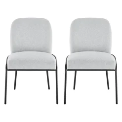 Chaises rembourrées avec accent tubaire à revêtement métallique (bte de 2) - gris