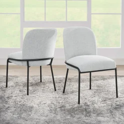 Chaises rembourrées avec accent tubaire à revêtement métallique (bte de 2) - gris