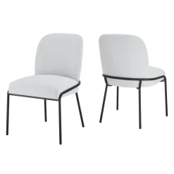 Chaises rembourrées avec accent tubaire à revêtement métallique (bte de 2) - gris