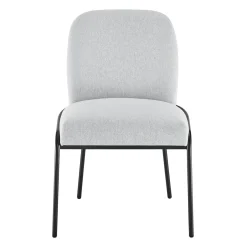 Chaises rembourrées avec accent tubaire à revêtement métallique (bte de 2) - gris