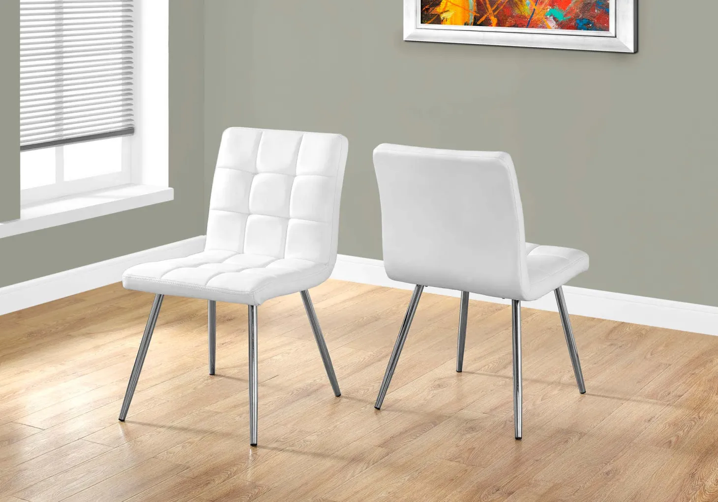 Chaises rembourrées (bte de 2) - blanc - Monarch