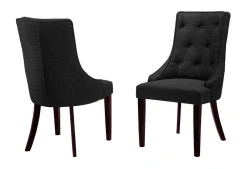 Chaises rembourrées (bte de 2) - gris foncé