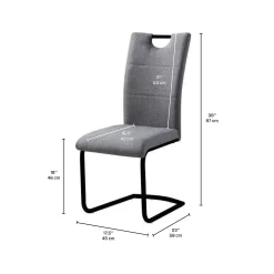 Chaises rembourrées (bte de 2) - gris