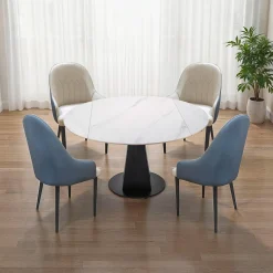 Chaises rembourrées (bte de 2) - beige et bleu-gris