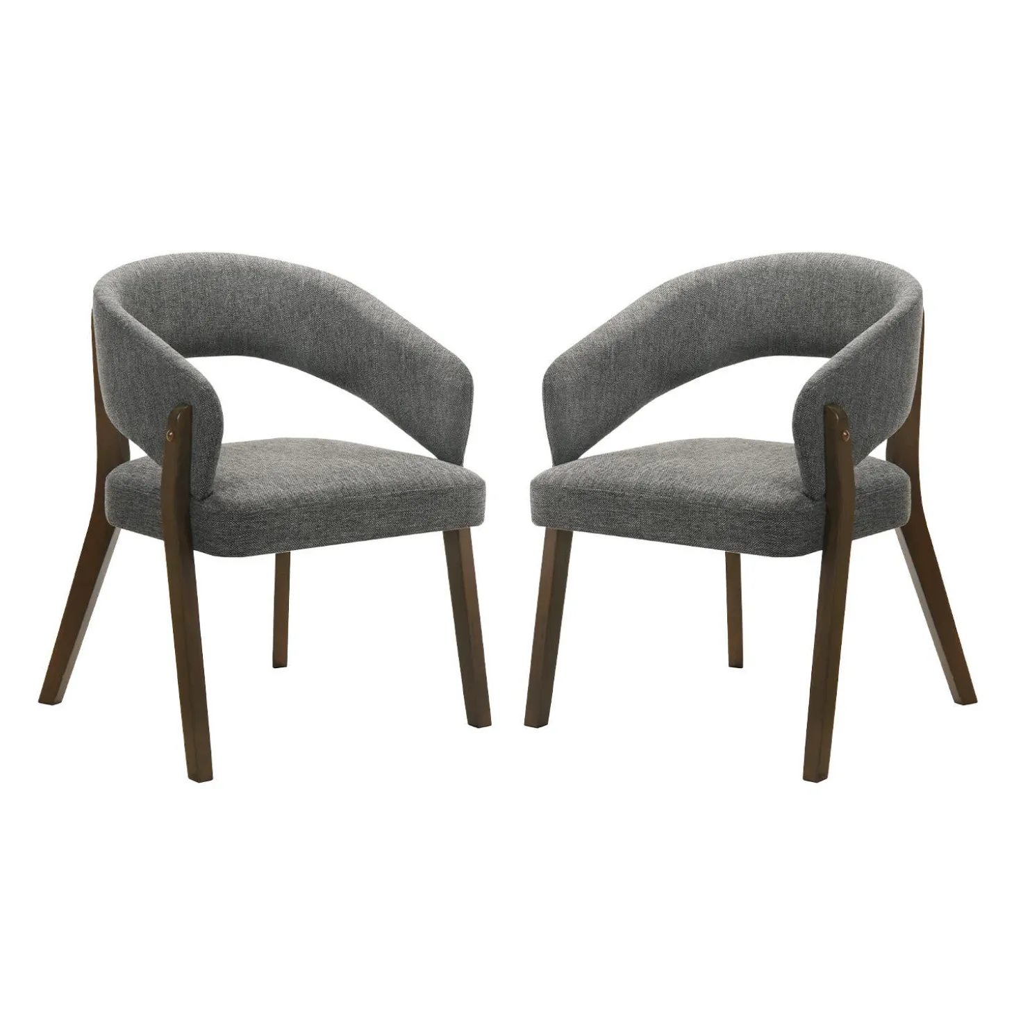 Chaises rembourrées (bte de 2) - gris